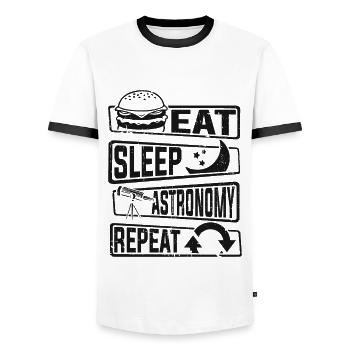 Eat Sleep Astronomy Repeat Astronomy Photographer - Men's Ringer Shirt - white/black - Front - AI Model Female 172 light (172cm) & AI Model Male 178 dark (178cm)