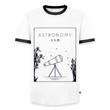 Astronomy Chinese Hanzi Kosmologe Sternenhimmel - Männer Kontrast-T-Shirt - Weiß/Schwarz - Vorne - AI Model Female 172 light (172cm) & AI Model Male 178 dark (178cm)