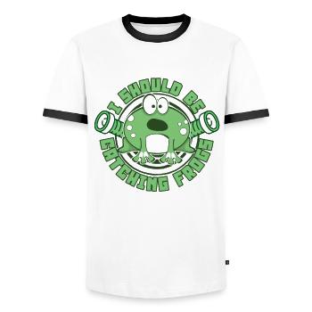 I Should Be Catching Frogs Kröte Kaulquappe - Männer Kontrast-T-Shirt - Weiß/Schwarz - Vorne - AI Model Female 172 light (172cm) & AI Model Male 178 dark (178cm)