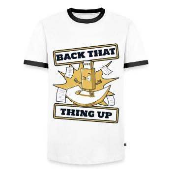 Sauvegarder cette chose vers le haut Informaticien des opérations informatiques - T-shirt contrasté Homme - blanc/noir - Devant - AI Model Female 172 light (172cm) & AI Model Male 178 dark (178cm)