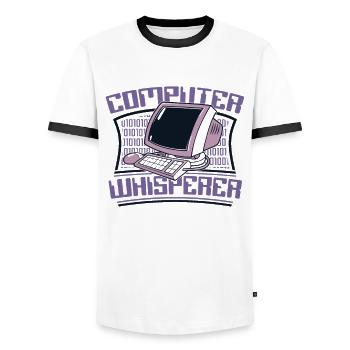 Computer Whisperer Admin IT-Betrieb Administrator - Männer Kontrast-T-Shirt - Weiß/Schwarz - Vorne - AI Model Female 172 light (172cm) & AI Model Male 178 dark (178cm)