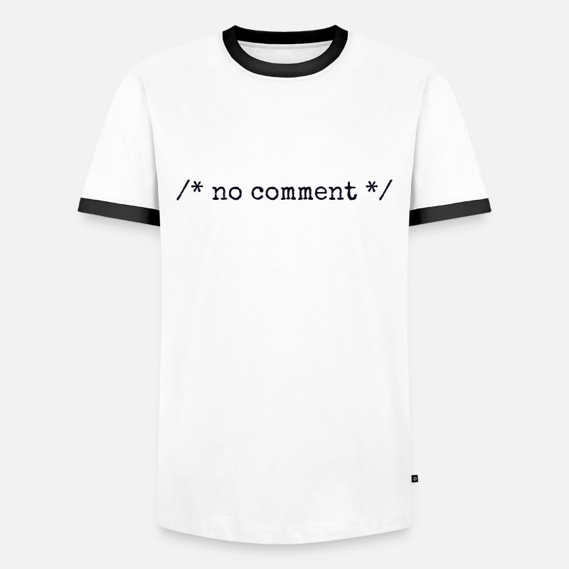 No Comment Developer Softwareentwickler Coder - Männer Kontrast-T-Shirt - Weiß/Schwarz