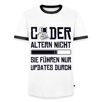 Coder Altern Nicht Developer Softwareingenieur - Männer Kontrast-T-Shirt - Weiß/Schwarz - Vorne - AI Model Female 172 light (172cm) & AI Model Male 178 dark (178cm)
