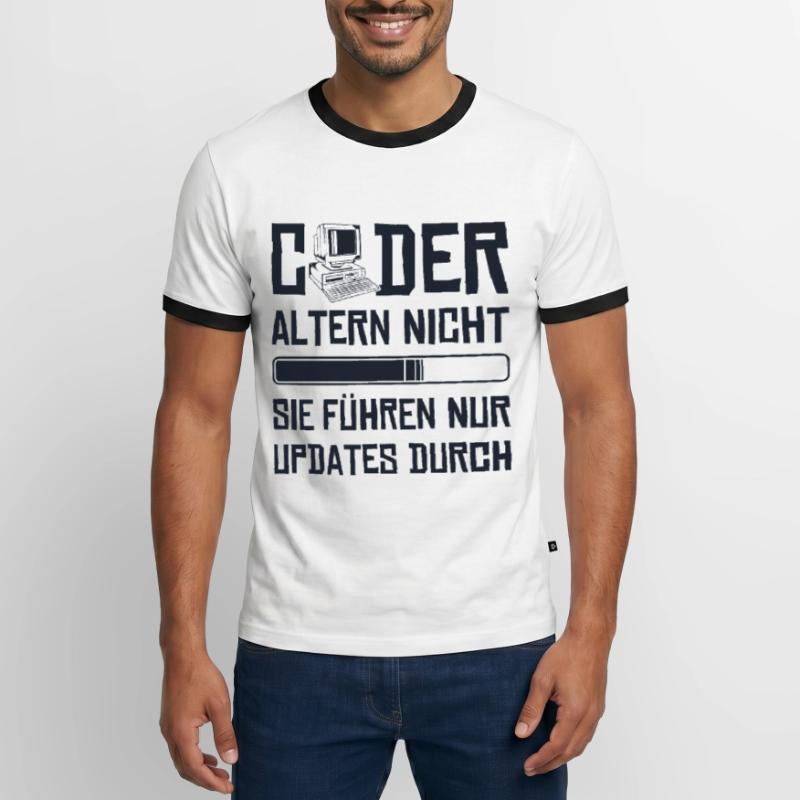 Coder Altern Nicht Developer Softwareingenieur Männer Kontrast-T-Shirt