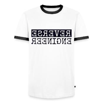 Reverse Engineer Software Engineer Developer - Men's Ringer Shirt - white/black - Front - AI Model Female 172 light (172cm) & AI Model Male 178 dark (178cm)