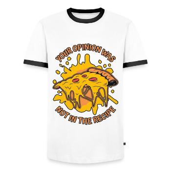 Your Opinion Was Not In The Recipe Pizzaofen - Männer Kontrast-T-Shirt - Weiß/Schwarz - Vorne - AI Model Female 172 light (172cm) & AI Model Male 178 dark (178cm)