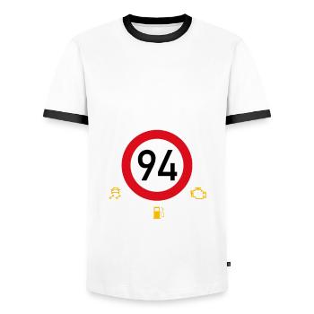 94. Geburtstag Schonend Behandeln Oldtimer Ist 94 - Männer Kontrast-T-Shirt - Weiß/Schwarz - Vorne - AI Model Female 172 light (172cm) & AI Model Male 178 dark (178cm)