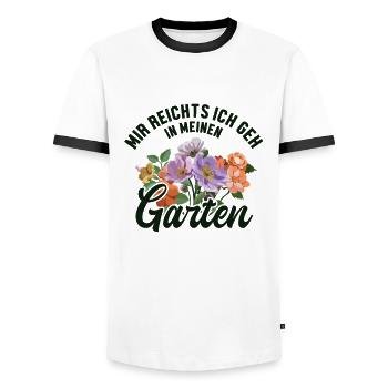 Mir reichts ich geh in meinen Garten Gartenbau - Männer Kontrast-T-Shirt - Weiß/Schwarz - Vorne - AI Model Female 172 light (172cm) & AI Model Male 178 dark (178cm)