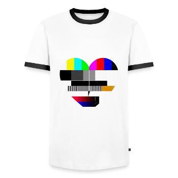 Früher War Alles Besser Testbild 90er Party 80er - Männer Kontrast-T-Shirt - Weiß/Schwarz - Vorne - AI Model Female 172 light (172cm) & AI Model Male 178 dark (178cm)