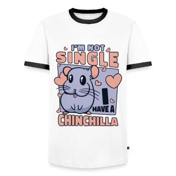 I'm Not Single I Have A Chinchilla Long - Men's Ringer Shirt - white/black - Front - AI Model Female 172 light (172cm) & AI Model Male 178 dark (178cm)
