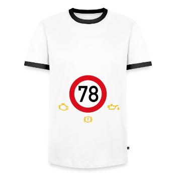 78. Geburtstag Schonend Behandeln 78 Alte Kiste 78 - Männer Kontrast-T-Shirt - Weiß/Schwarz - Vorne - AI Model Female 172 light (172cm) & AI Model Male 178 dark (178cm)