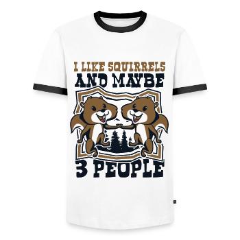 I Like Squirrels And Maybe 3 People Squirrel - Männer Kontrast-T-Shirt - Weiß/Schwarz - Vorne - AI Model Female 172 light (172cm) & AI Model Male 178 dark (178cm)