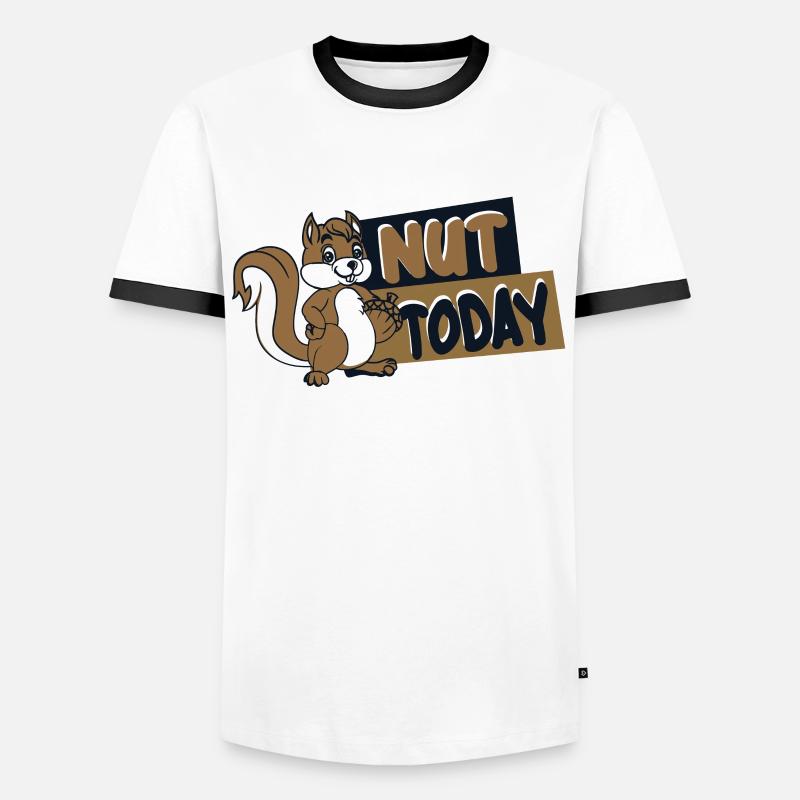 Nut Today Fuchshörnchen Grauhörnchen Squirrel - Männer Kontrast-T-Shirt - Weiß/Schwarz