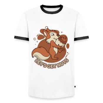 Let's Get Nuts Squirrel Fuchshörnchen Eichhörnchen - Männer Kontrast-T-Shirt - Weiß/Schwarz - Vorne - AI Model Female 172 light (172cm) & AI Model Male 178 dark (178cm)