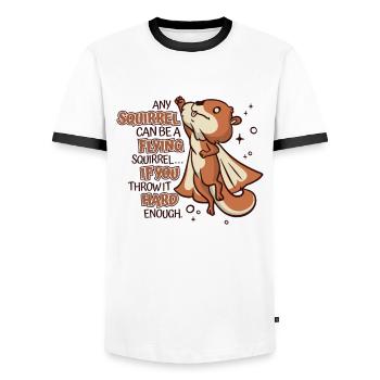 Any Squirrel Can Be A Flying Squirrel Squirrel - Männer Kontrast-T-Shirt - Weiß/Schwarz - Vorne - AI Model Female 172 light (172cm) & AI Model Male 178 dark (178cm)