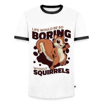 Life Would Be Boring Without Fuchshörnchen - Männer Kontrast-T-Shirt - Weiß/Schwarz - Vorne - AI Model Female 172 light (172cm) & AI Model Male 178 dark (178cm)