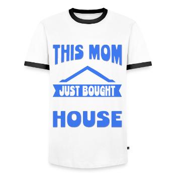 Homeowner Mama This Mom Bought Her First House - Men's Ringer Shirt - white/black - Front - AI Model Female 172 light (172cm) & AI Model Male 178 dark (178cm)