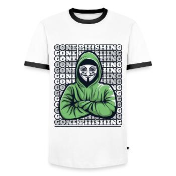 Gone Phishing Sniffer Social Engineering Phishing - T-shirt contrasté Homme - blanc/noir - Devant - AI Model Female 172 light (172cm) & AI Model Male 178 dark (178cm)