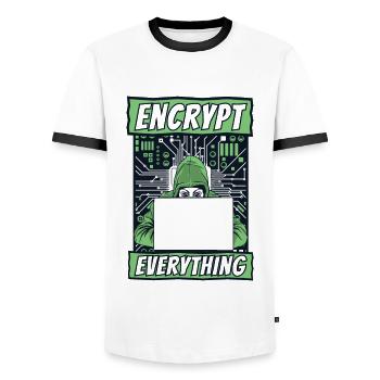 Encrypt Everything Phishing Sniffer Grey Hat - Männer Kontrast-T-Shirt - Weiß/Schwarz - Vorne - AI Model Female 172 light (172cm) & AI Model Male 178 dark (178cm)