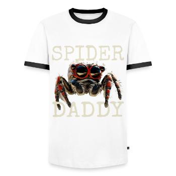 Spinnen Vater Spider Daddy Vogelspinnen Dad Spinne - Männer Kontrast-T-Shirt - Weiß/Schwarz - Vorne - AI Model Female 172 light (172cm) & AI Model Male 178 dark (178cm)