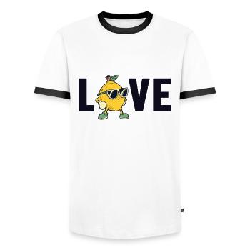 Lemonade Love Lemonade Seller Lemonade - Men's Ringer Shirt - white/black - Front - AI Model Female 172 light (172cm) & AI Model Male 178 dark (178cm)