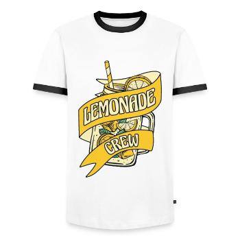 Lemonade Crew Lemonade Seller Lemonade - Men's Ringer Shirt - white/black - Front - AI Model Female 172 light (172cm) & AI Model Male 178 dark (178cm)
