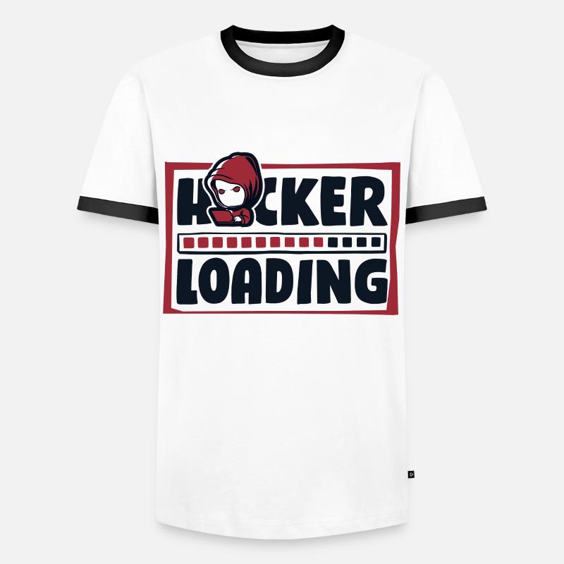 Hacker Loading Phishing Sniffer Social - Men's Ringer Shirt - white/black