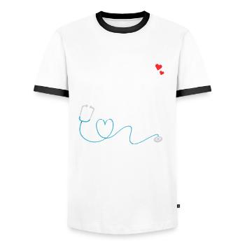 Cute Enough To Take Your Breath Away Arzt Ärztin - Men's Ringer Shirt - white/black - Front - AI Model Female 172 light (172cm) & AI Model Male 178 dark (178cm)