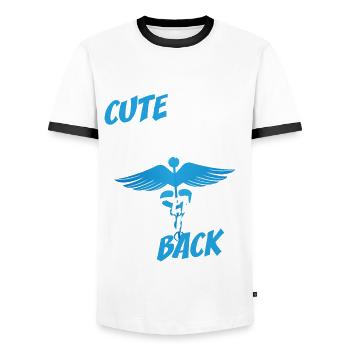 Cute Enough To Take Your Breath Away Arzt Ärztin - Men's Ringer Shirt - white/black - Front - AI Model Female 172 light (172cm) & AI Model Male 178 dark (178cm)