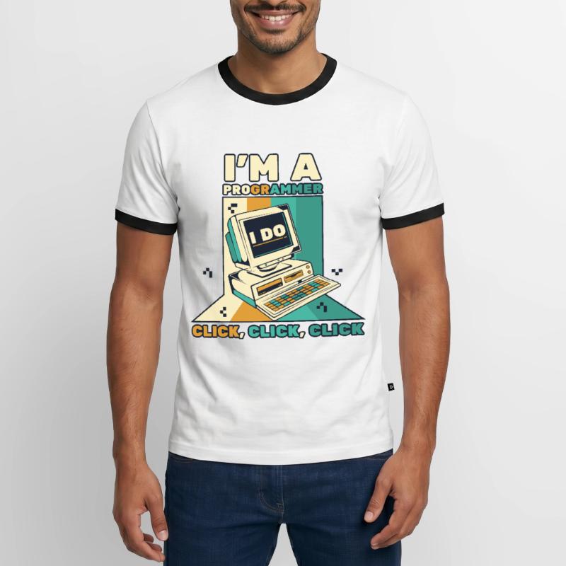 Je suis un programmeur Click Software Engineer Coder T-shirt contrasté Homme