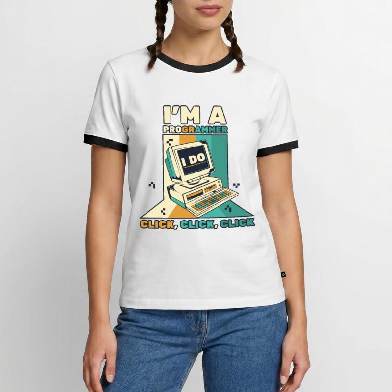 Je suis un programmeur Click Software Engineer Coder T-shirt contrasté Homme