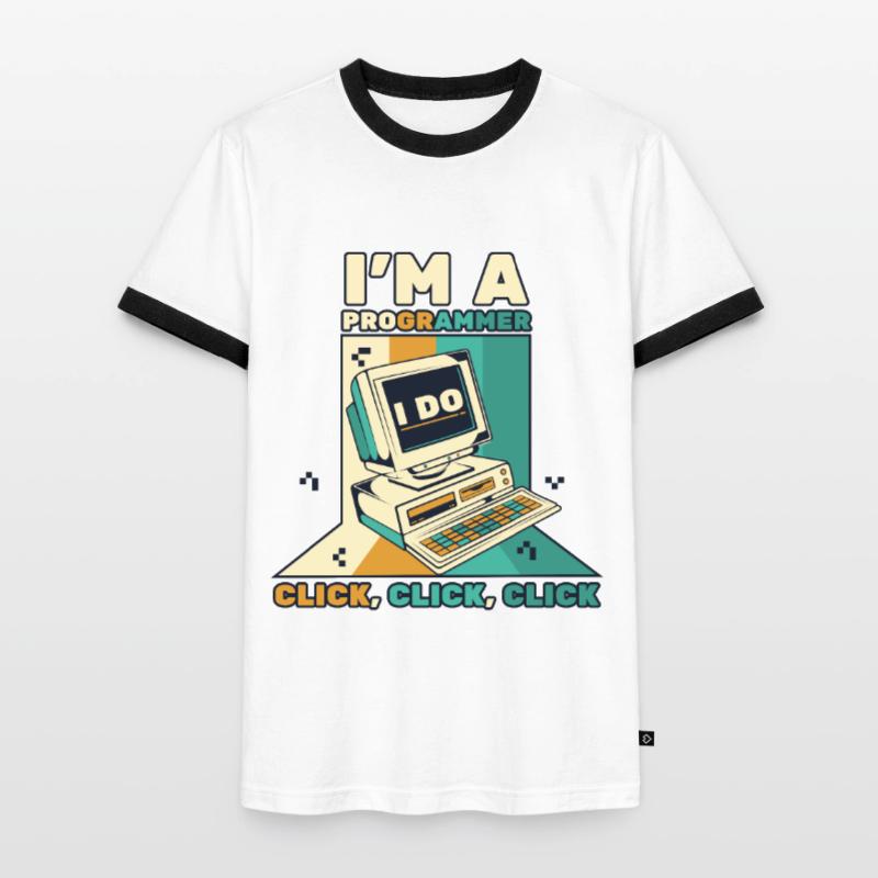 Je suis un programmeur Click Software Engineer Coder T-shirt contrasté Homme