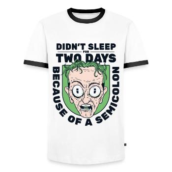 Didn't Sleep For Two Days Semicolon Developer - Männer Kontrast-T-Shirt - Weiß/Schwarz - Vorne - AI Model Female 172 light (172cm) & AI Model Male 178 dark (178cm)