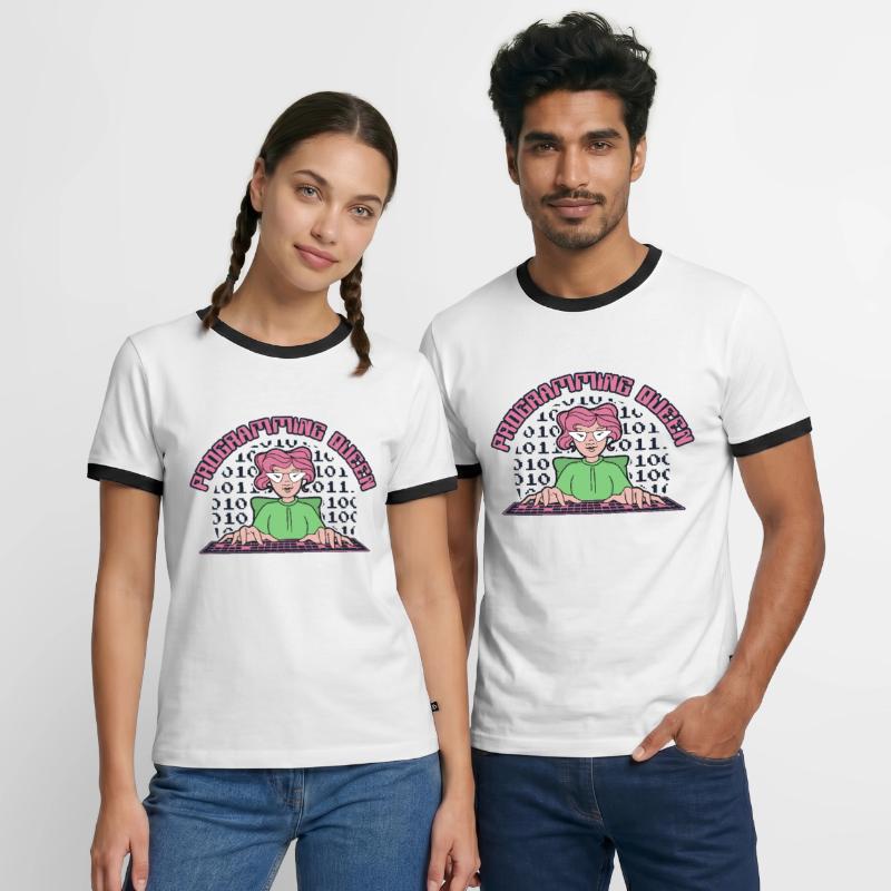 Programming Queen Softwareentwickler Developer Männer Kontrast-T-Shirt