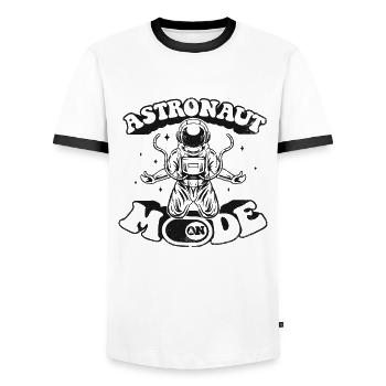 Astronaut Mode On Taikonaut Cosmonaut Spaceship - Men's Ringer Shirt - white/black - Front - AI Model Female 172 light (172cm) & AI Model Male 178 dark (178cm)
