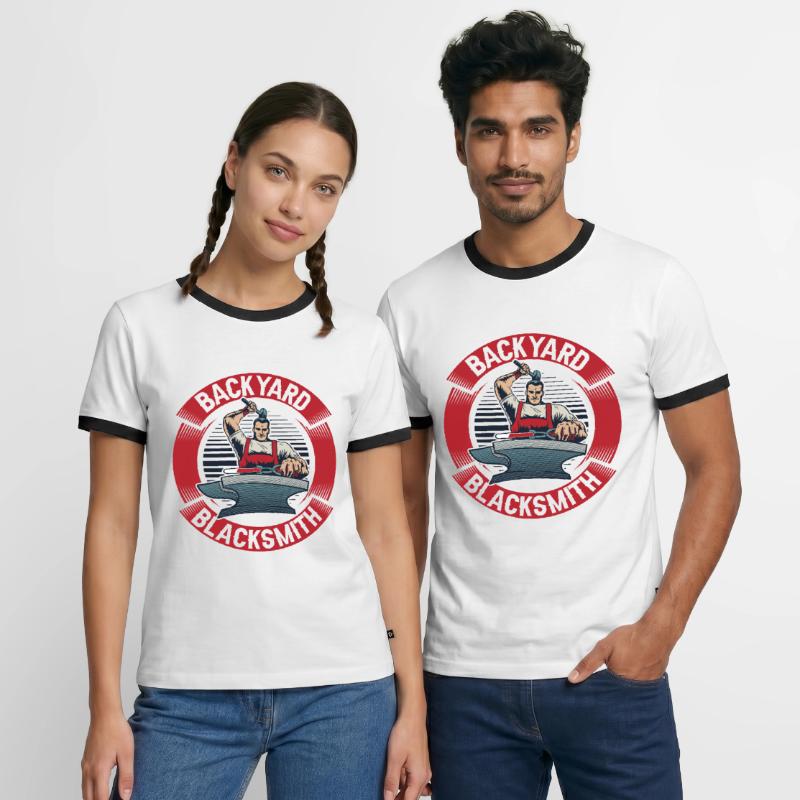 Backyard Blacksmith Blacksmith Forging Männer Kontrast-T-Shirt