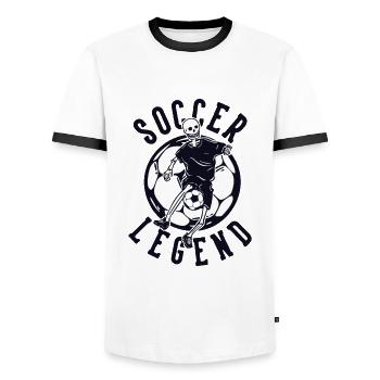 Soccer Legend Fußballspieler Fußballprofi - Männer Kontrast-T-Shirt - Weiß/Schwarz - Vorne - AI Model Female 172 light (172cm) & AI Model Male 178 dark (178cm)