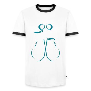 Keepin It Reel Spinnfischer Hochseeangler Angler - Männer Kontrast-T-Shirt - Weiß/Schwarz - Vorne - AI Model Female 172 light (172cm) & AI Model Male 178 dark (178cm)