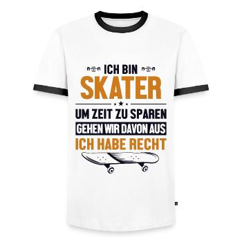 Skater hat immer Recht Skaterboy Skatepark Skater - Männer Kontrast-T-Shirt - Weiß/Schwarz - Vorne - AI Model Female 172 light (172cm) & AI Model Male 178 dark (178cm)