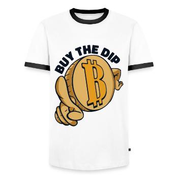Acheter The Dip Crypto Crypto Blockchain - T-shirt contrasté Homme - blanc/noir - Devant - AI Model Female 172 light (172cm) & AI Model Male 178 dark (178cm)
