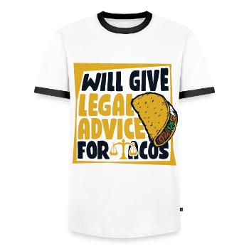 Will Give Legal Advice For Tacos Attorney General - Men's Ringer Shirt - white/black - Front - AI Model Female 172 light (172cm) & AI Model Male 178 dark (178cm)