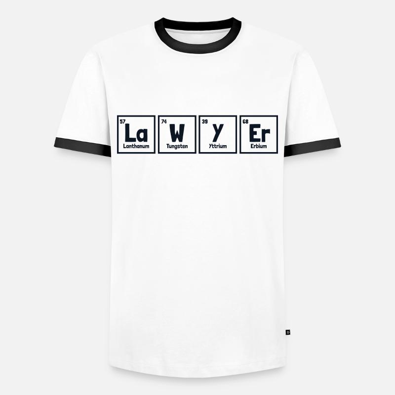 Anwalt Periodensystem der Elemente Rechtsberater - Männer Kontrast-T-Shirt - Weiß/Schwarz