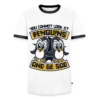 You Cannot Look At Penguins And Be Sad - Männer Kontrast-T-Shirt - Weiß/Schwarz - Vorne - AI Model Female 172 light (172cm) & AI Model Male 178 dark (178cm)