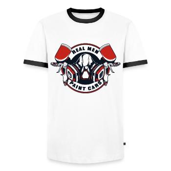 Real Men Paint Cars Vehicle Car Spray Automotive - Men's Ringer Shirt - white/black - Front - AI Model Female 172 light (172cm) & AI Model Male 178 dark (178cm)