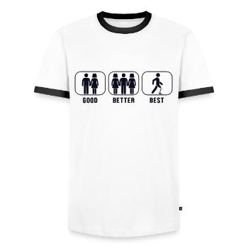 Gut besser Beste Prothese Fuß Benutzer Bein - Männer Kontrast-T-Shirt - Weiß/Schwarz - Vorne - AI Model Female 172 light (172cm) & AI Model Male 178 dark (178cm)