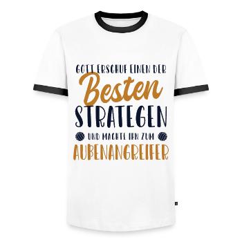 Außenangreifer Bester Stratege Volleyballerin - Männer Kontrast-T-Shirt - Weiß/Schwarz - Vorne - AI Model Female 172 light (172cm) & AI Model Male 178 dark (178cm)