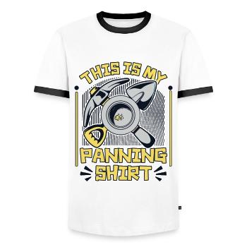 C’est mon mineur de prospection de vêtements de panoramique - T-shirt contrasté Homme - blanc/noir - Devant - AI Model Female 172 light (172cm) & AI Model Male 178 dark (178cm)
