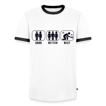 Bon Meilleur Meilleur Or Prospection Mineur - T-shirt contrasté Homme - blanc/noir - Devant - AI Model Female 172 light (172cm) & AI Model Male 178 dark (178cm)