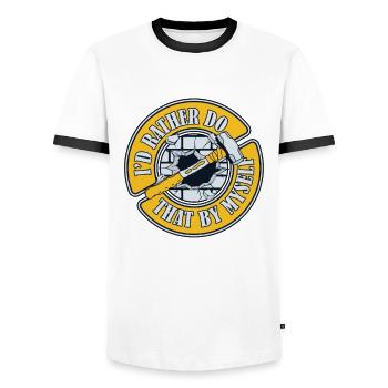 I'd Rather Do That By Myself Home Wrecker House - Men's Ringer Shirt - white/black - Front - AI Model Female 172 light (172cm) & AI Model Male 178 dark (178cm)