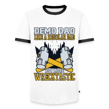 Demo Papa Mehr Wrecktastic Heimwerkerhaus - Männer Kontrast-T-Shirt - Weiß/Schwarz - Vorne - AI Model Female 172 light (172cm) & AI Model Male 178 dark (178cm)
